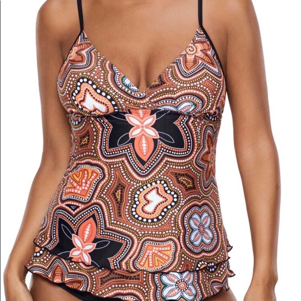 Cute ruffled tankini swim set L